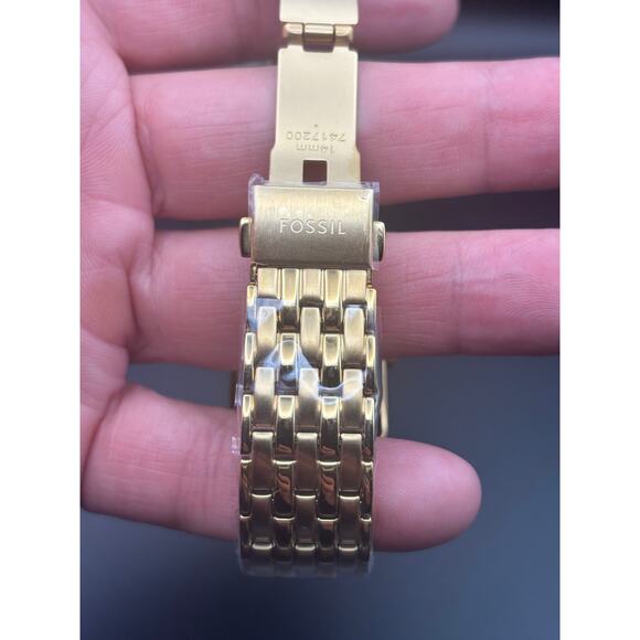 Fossil ES5309 Womens Gold Tone Butterfly Abalone Dial Rectangular Watch - Picture 15 of 17